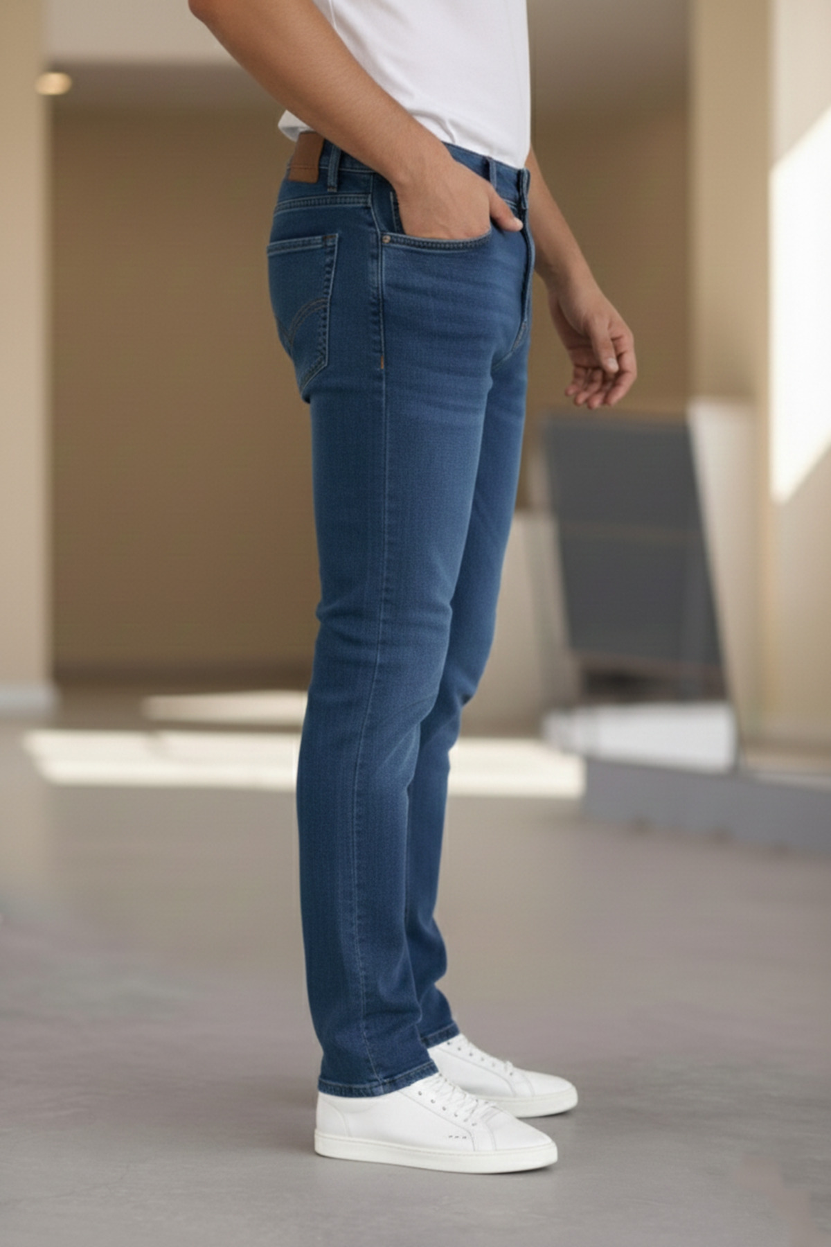 Bürke Premium Lacivert Renk Regular Fit Esnek Likralı Jeans Kot Pantolon görsel 4