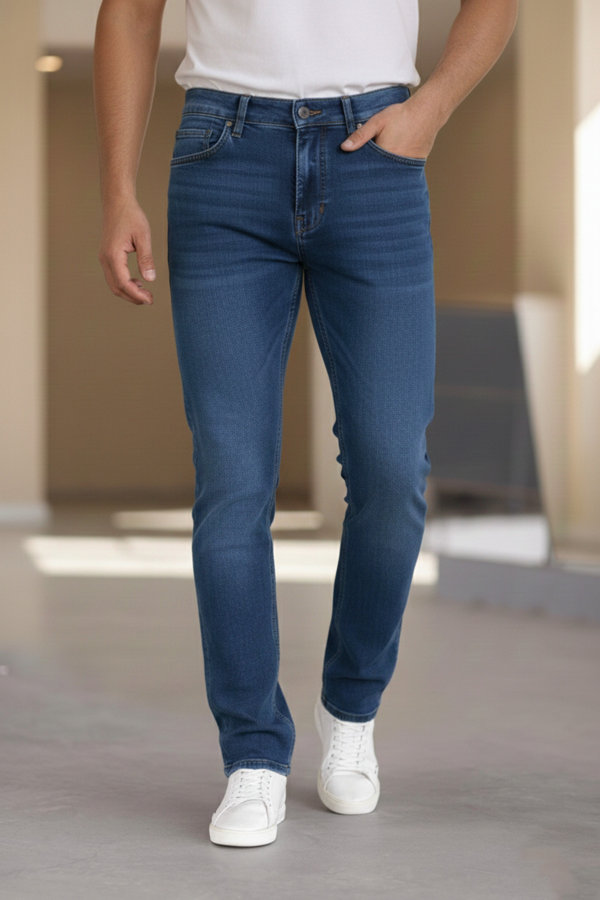 Bürke Premium Lacivert Renk Regular Fit Esnek Likralı Jeans Kot Pantolon görsel 6