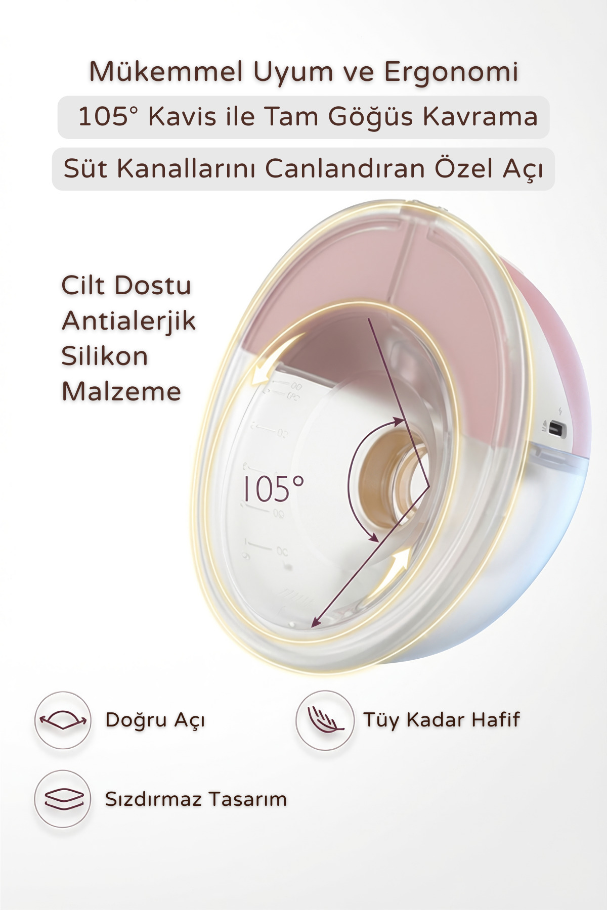 Kiwi Momy S15 Pro Süt Artıran Giyilebilir Göğüs Pompası, Ultra Sessiz - Gizli, 4 Mod 12 Seviye, LED Panel fotoğrafı 5 (önizleme)