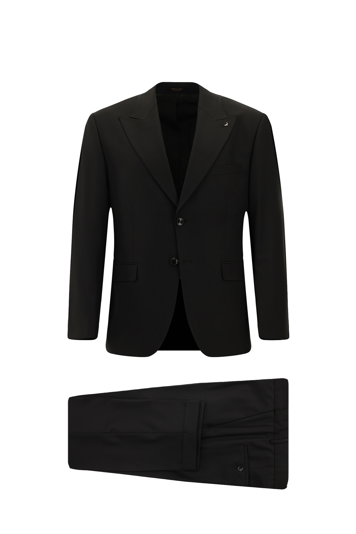 کیگیلی کت و شلوار کلاسیک پشمی ساده، یقه نوک تیز، برش معمولی