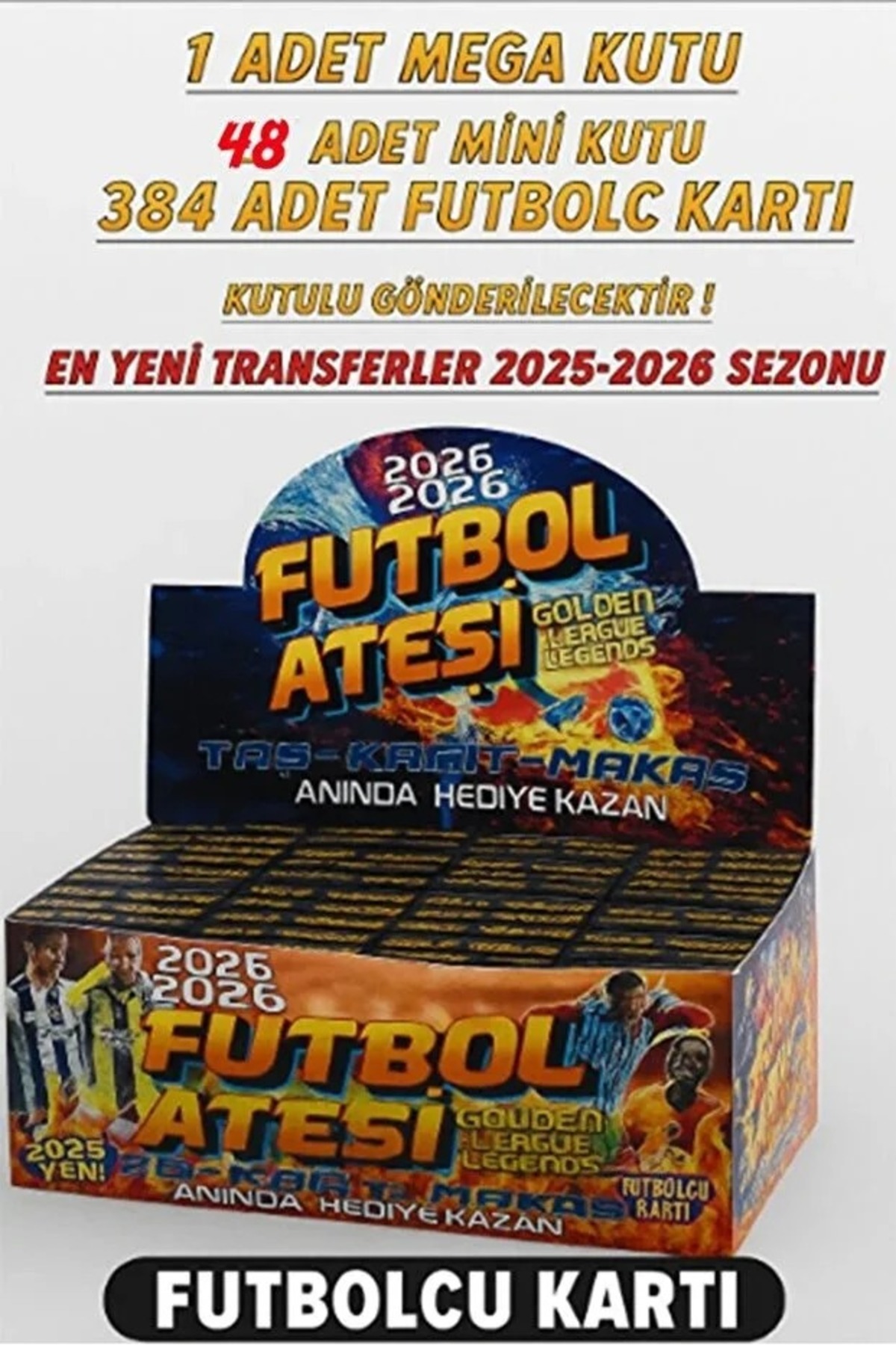 MyClean FUTBOL ATEŞİ MEGA KUTU 48 ADET MİNİ KUTU 384 FUTBOLCU KARTI