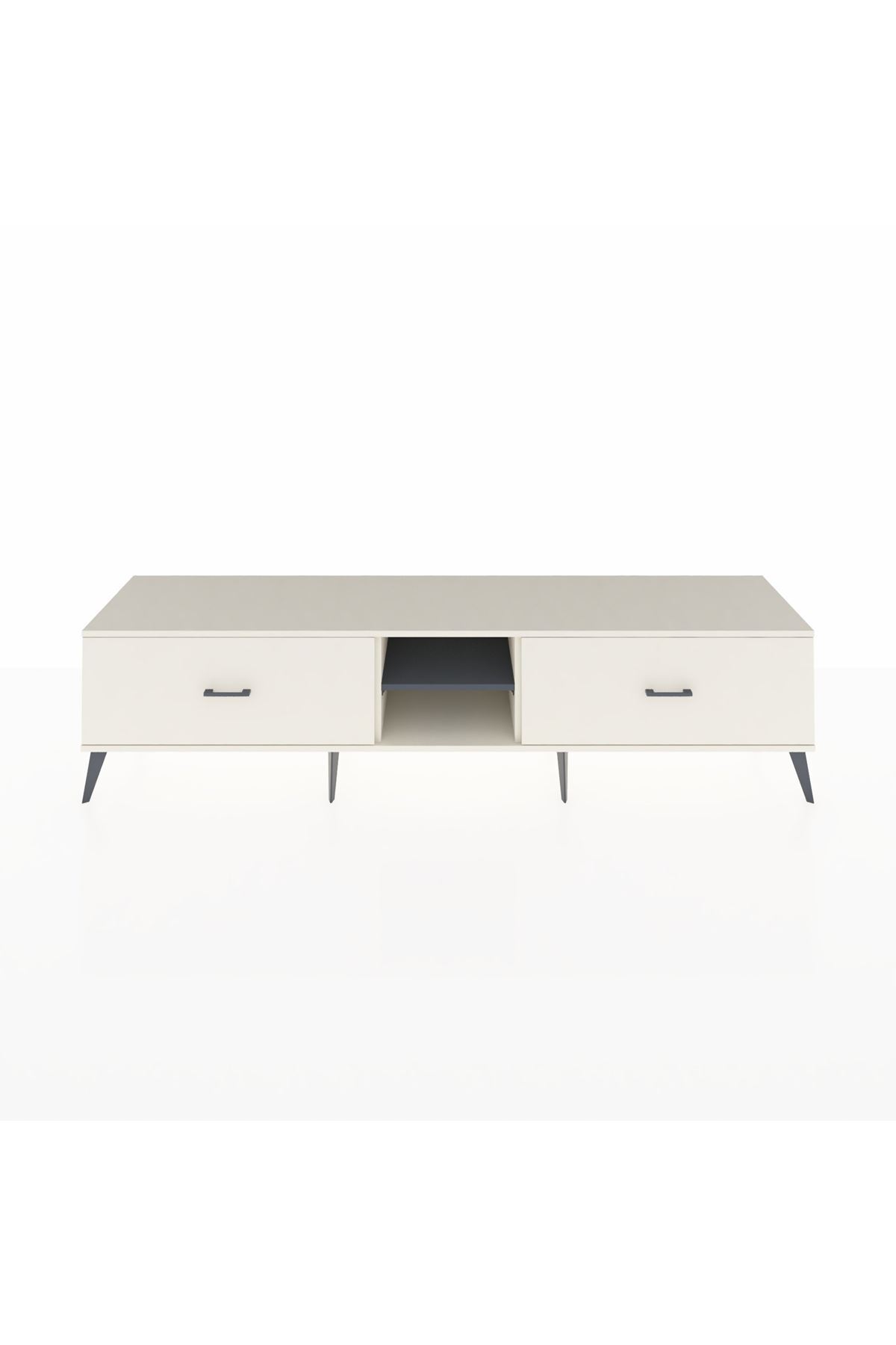 Hyperion TV Unit Single Shelf 2 Drawer 220x44x51 Moonstone-Anthracite/Moonstone