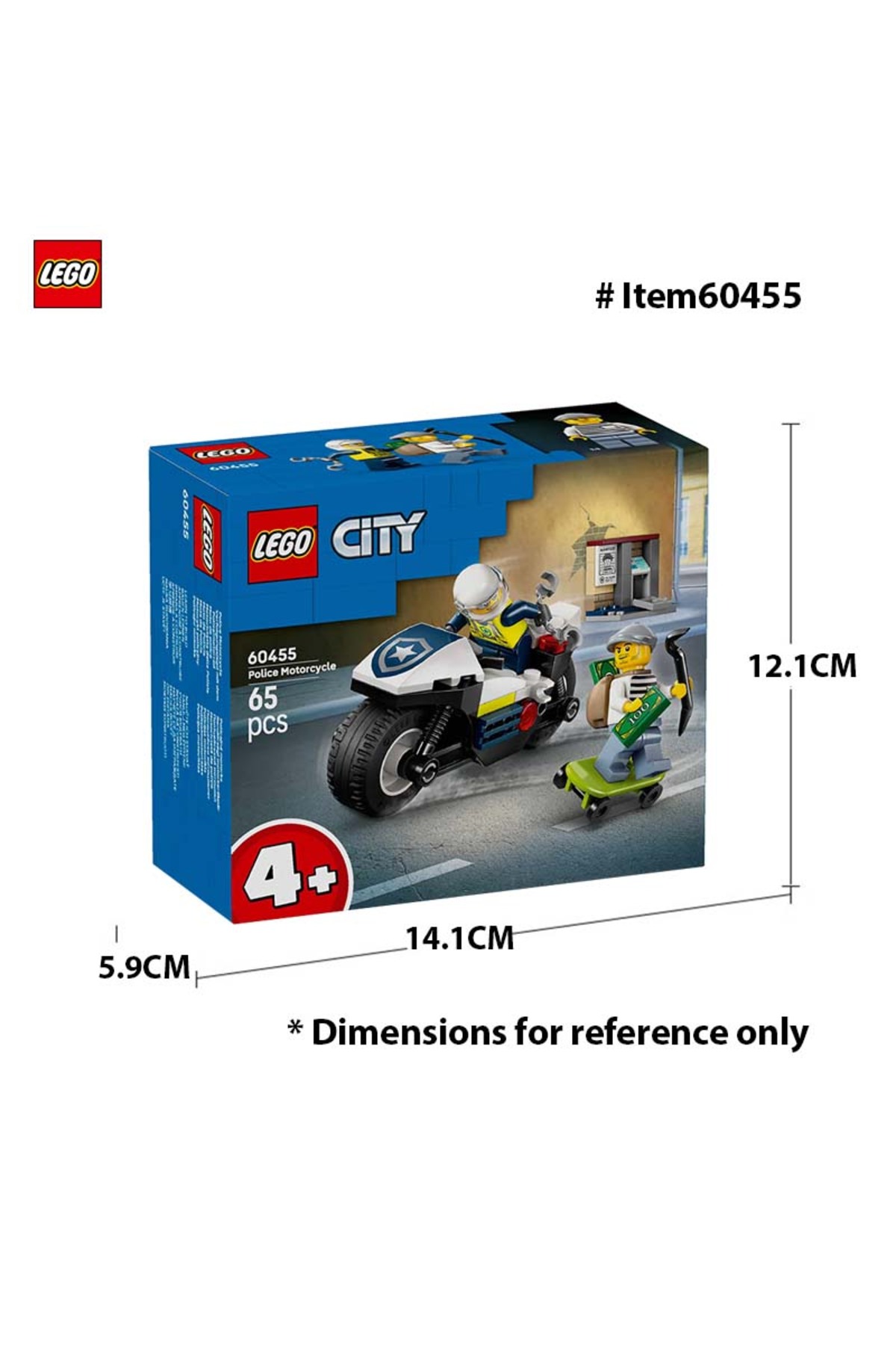 لگو ۶۰۴۵۵ موتورسیکلت تعقیب پلیس شهری برای کودکان – اسباب‌بازی ساختنی بازی نمایشی f