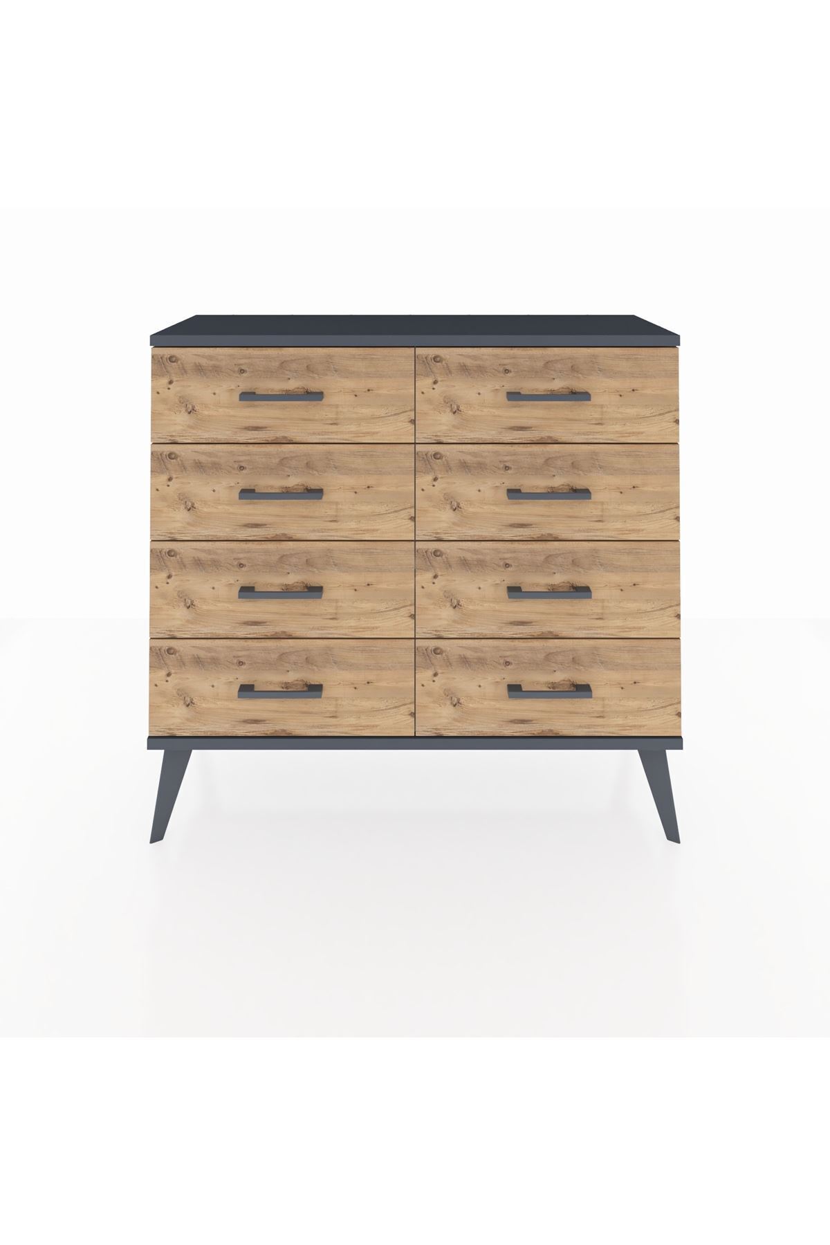 Arges Dresser with 8 Drawers 88x30x80 Moonstone-Anthracite/Pine