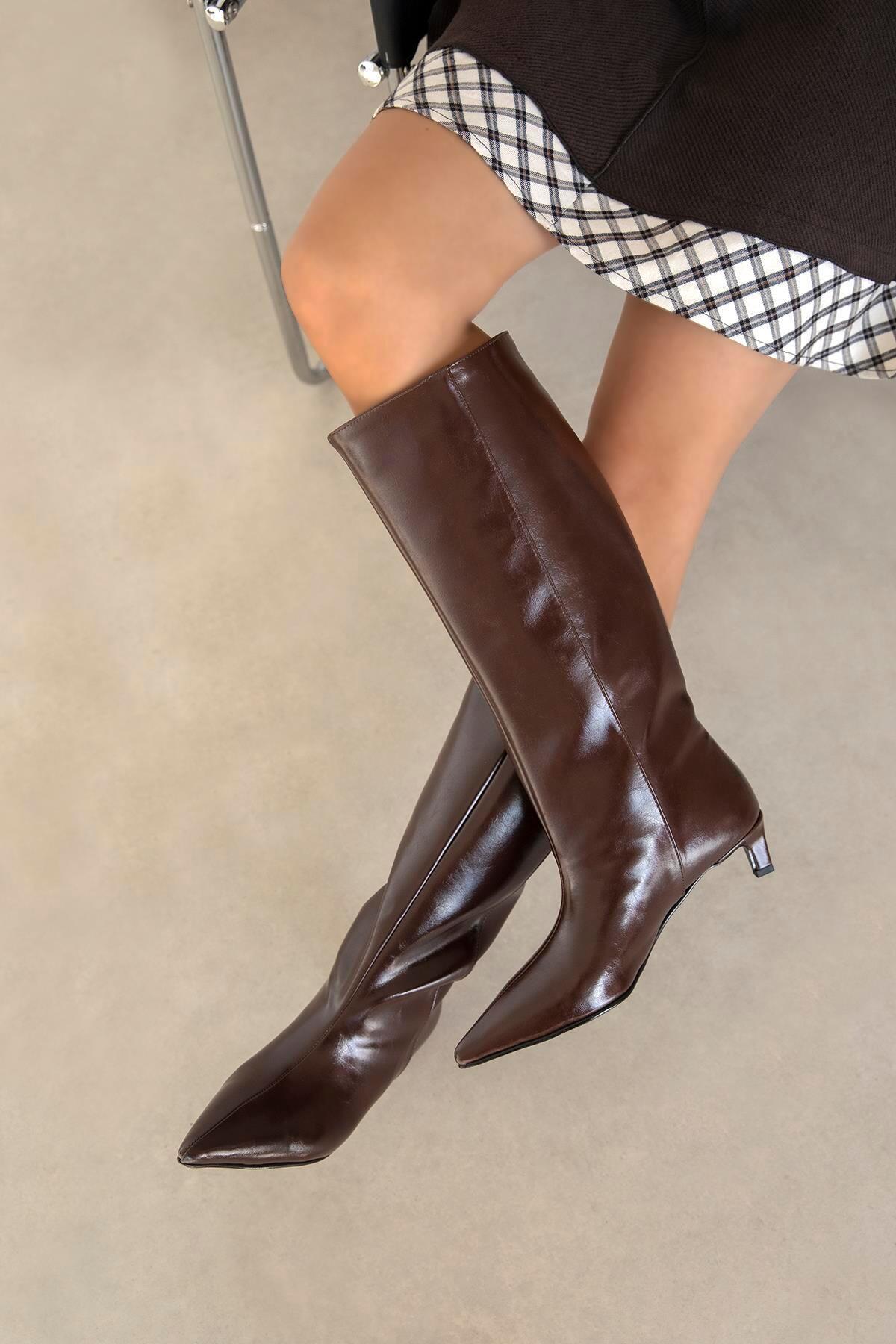 Straswans  Hope Kırışık Deri Çizme Kahve - Görsel 3