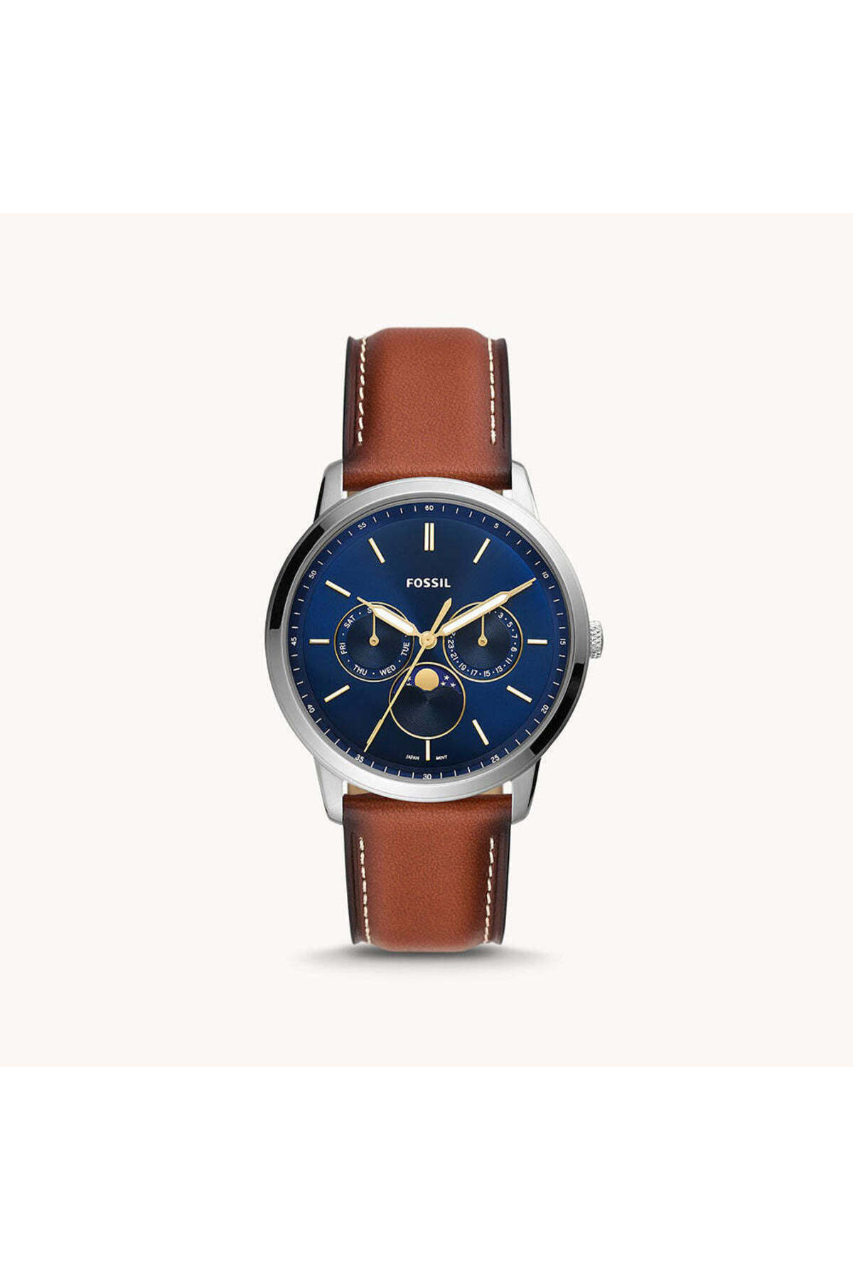 ساعت مردانه نئوترا مون‌ফেজ چندکاره قهوه‌ای چرم اکو FS5903