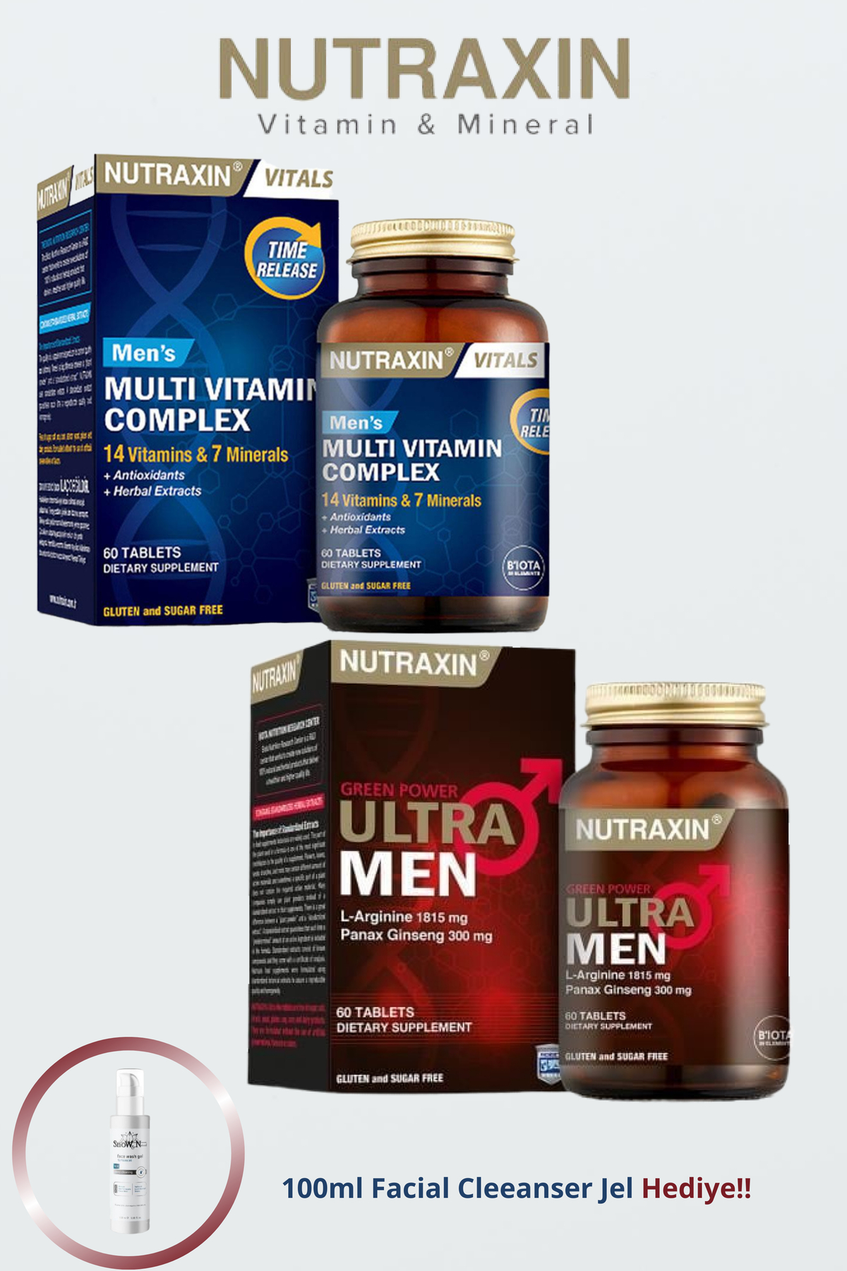 Nutraxin Erkeklere Özel Takviye Multivitamin Men + Ultra Men +