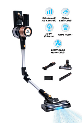 PiranTech ES-511 Katlanabilir Şarjlı Süpürge – HEPA Filtreli
