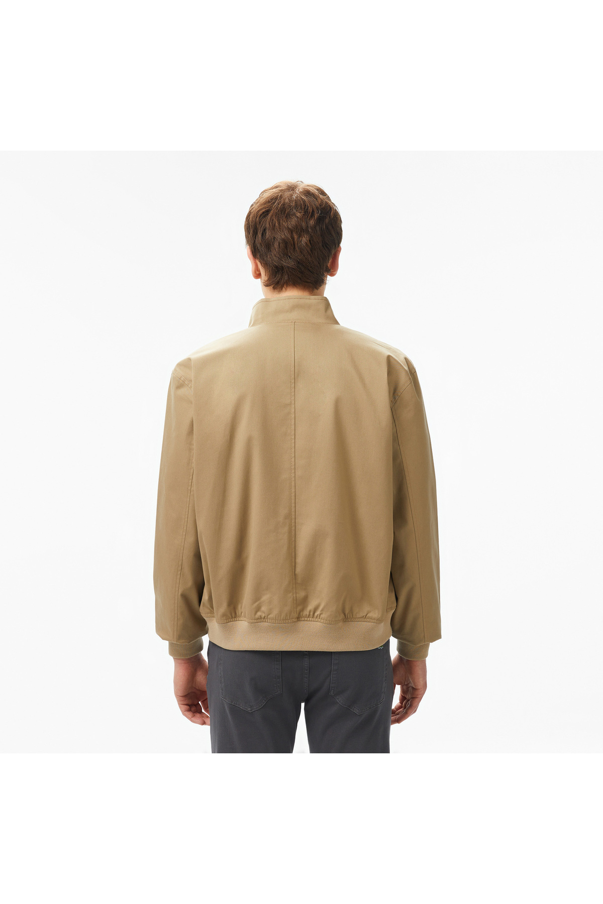 Lacoste Erkek Regular Fit Dik Yaka Bej Yağmurluk görsel 2
