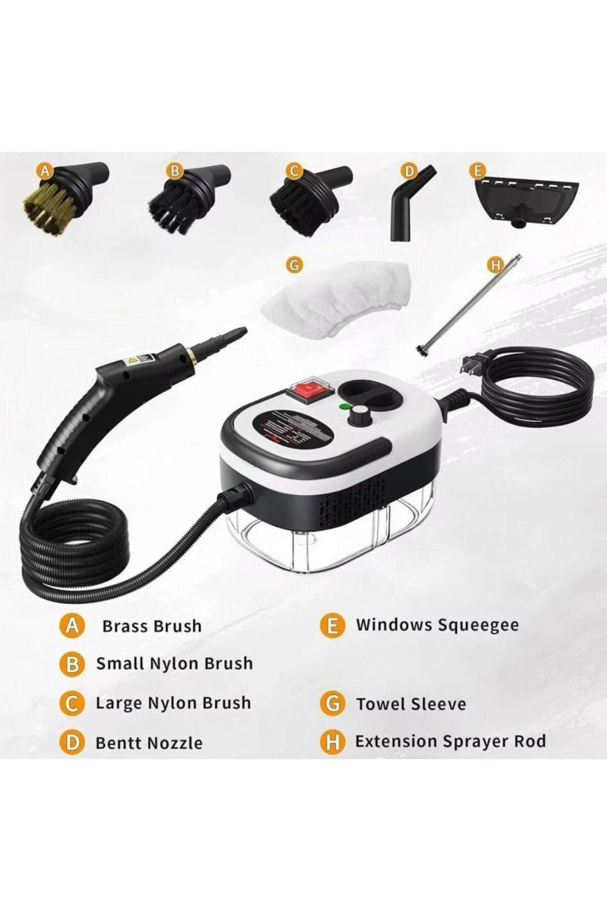 منظف بخار محمول 2500 واط ضغط 3 بار بخزان 1 لتر لتن...