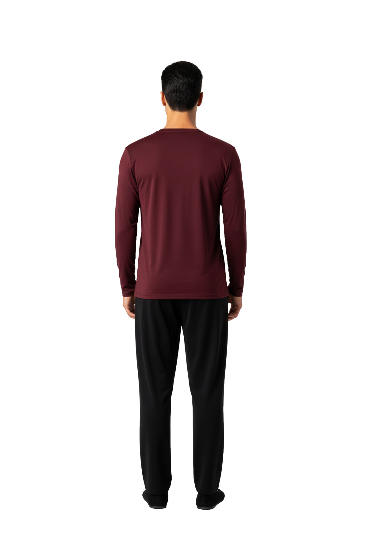 D'S Damat Ds Damat Maschio Pamuk V Yaka Pijama Takımı BORDO görsel 4