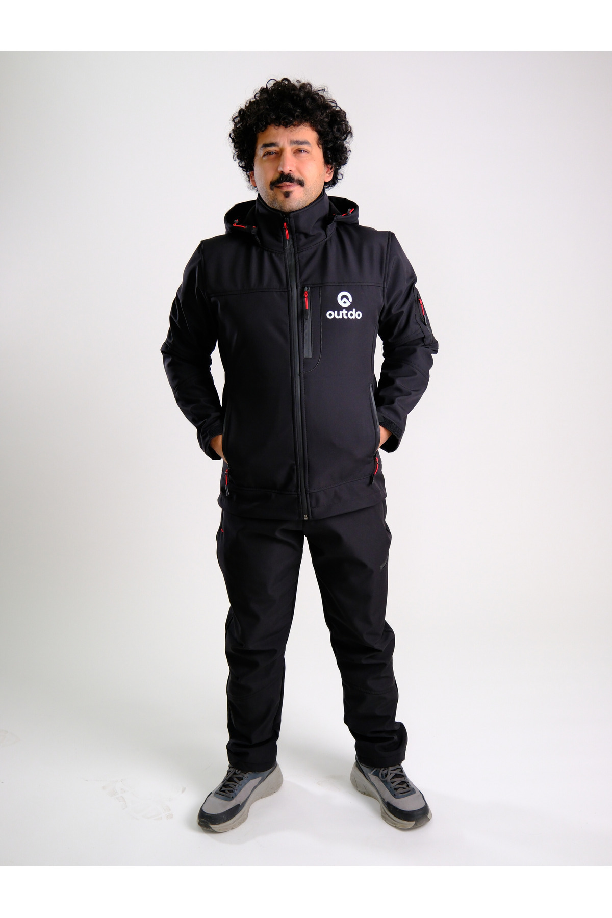 Premium Softshell Çıkarılabilir Kapüşonlu Mont Rüzgar Geçirmez Su İticidir — مشکی TYCE0416EC8C19AE12BFAF700 — تصویر 2 از 8