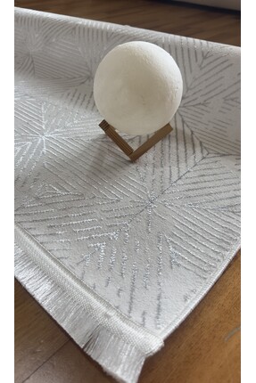 Elvey Home Krem Açık Gri Saten İnce Sık Dokuma Parlak Yüzey Kaymaz Taban Özel...