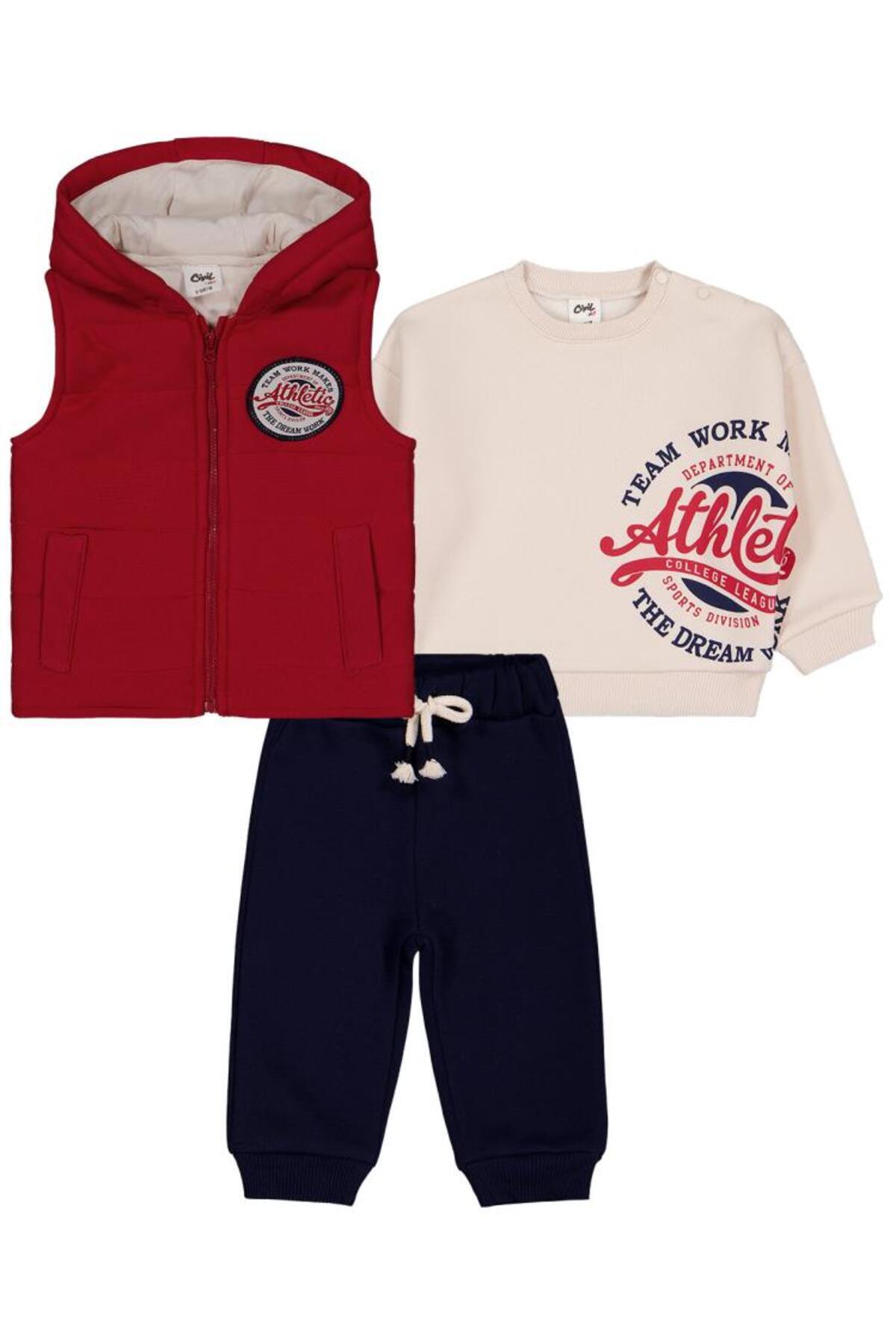 Civil Baby Baskılı 3'lü 6-18 Ay Takım - Lacivert 18-24 Ay