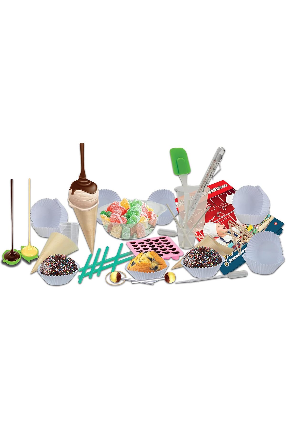 کیت آشپزی STEM «آشپزخانه کابوس» Science 4 You برای کودکان (۸ سال به بالا)، درست کردن آبنبات و کاپکیک