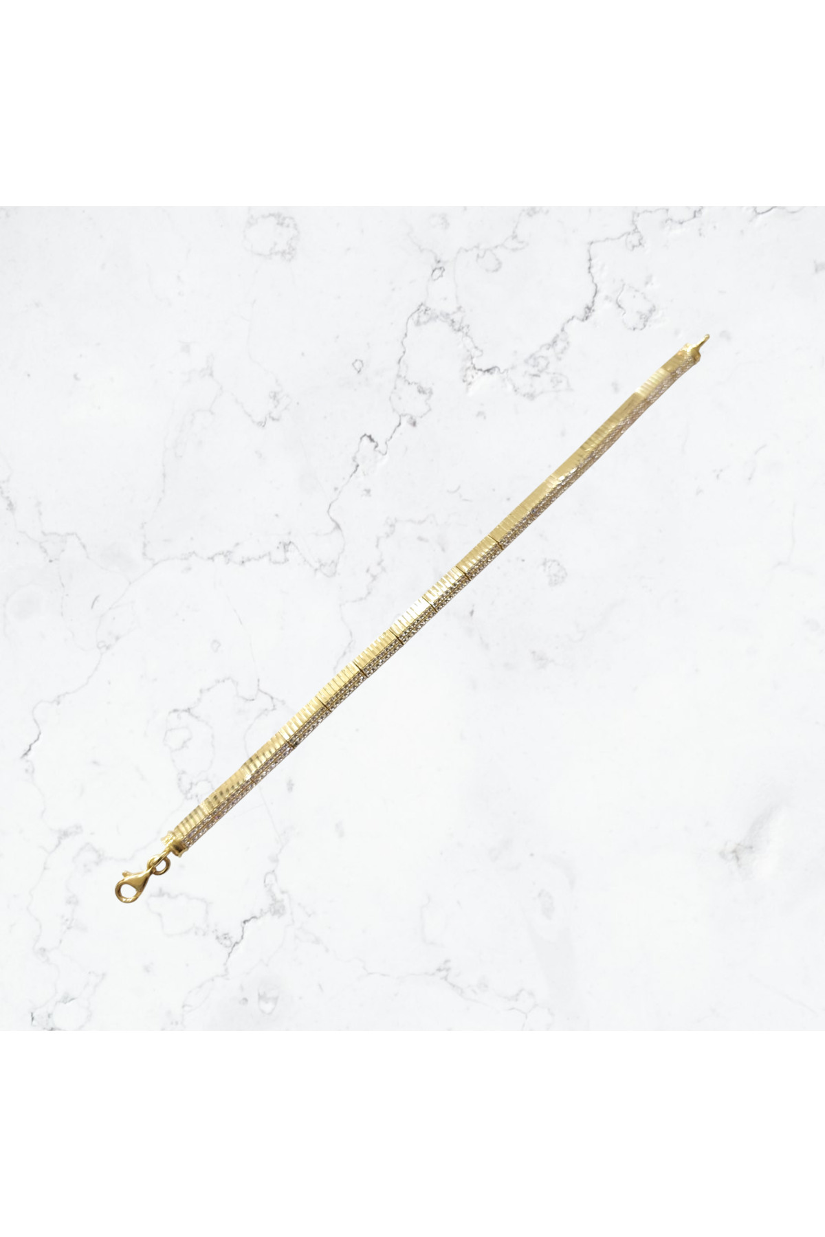 NOVA GRUP MÜCEVHERAT TAŞLI KALEM İŞÇİLİKLİ BİLEKLİK 14 AYAR ALTIN