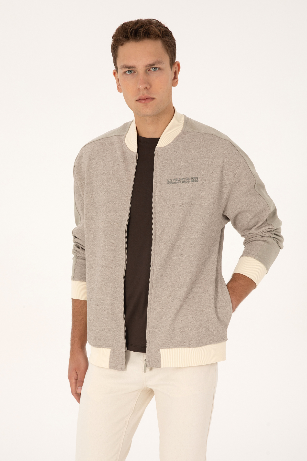 U.S. Polo Assn. Erkek Krem Örme Hırka 50315820-VR256