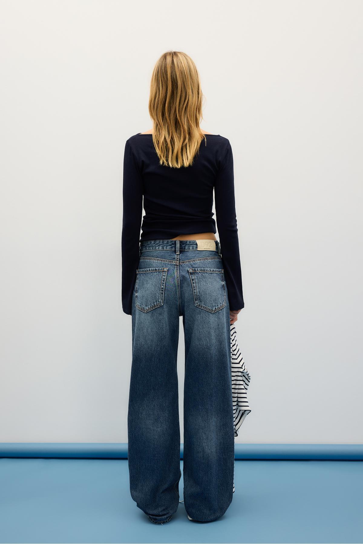 Stradivarius  D92 straight fit geniş paça jean - Görsel 5