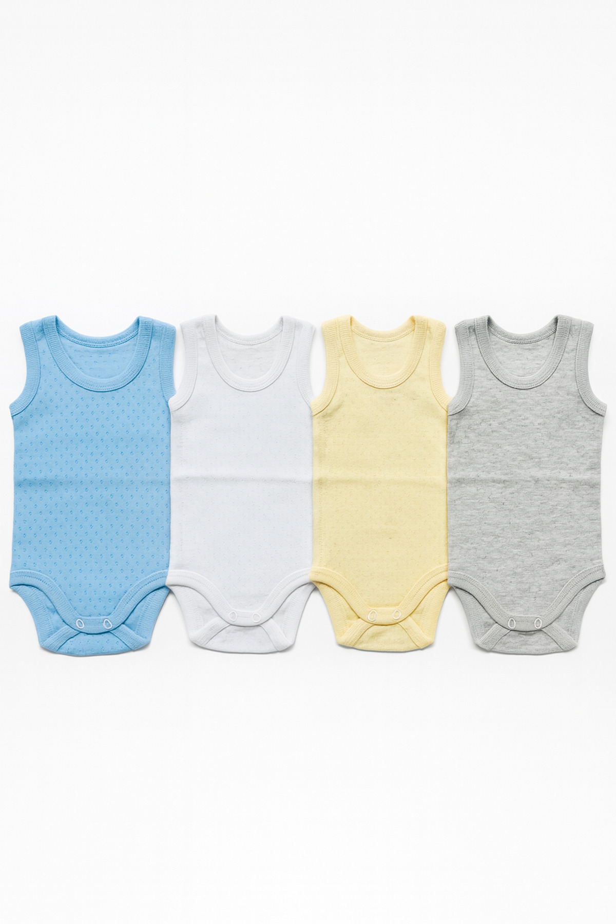 Vivolas Erkek & Kız Bebek 4’lü %100 Pamuk Jakarlı Atlet Body Zıbın Seti 0-4 Yaş fotoğrafı 2 (önizleme)
