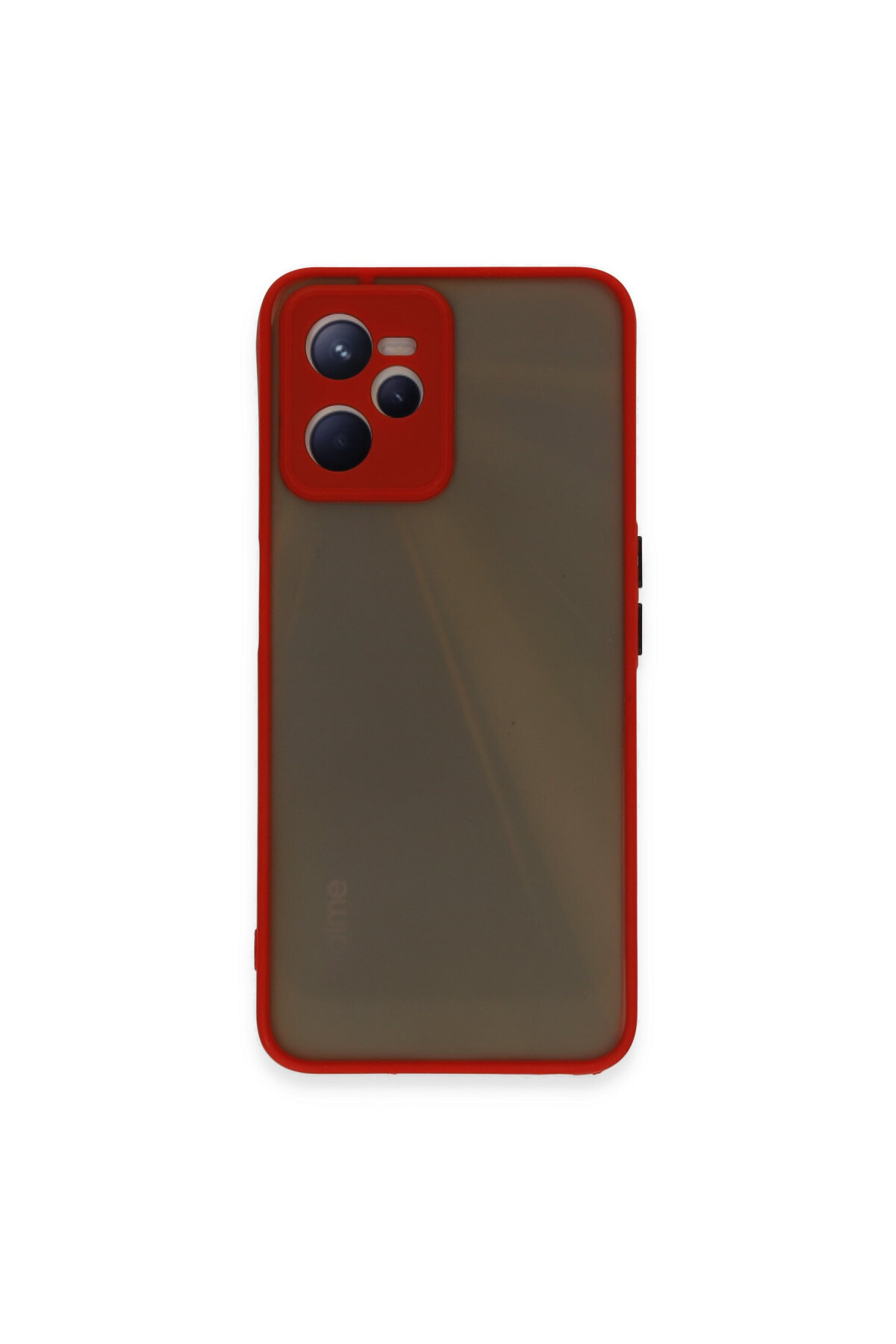 Realme C35 İçin Uyumlu Buzlu Tasarım Renkli Tuş Mat Tasarım Sararmaz Kılıf