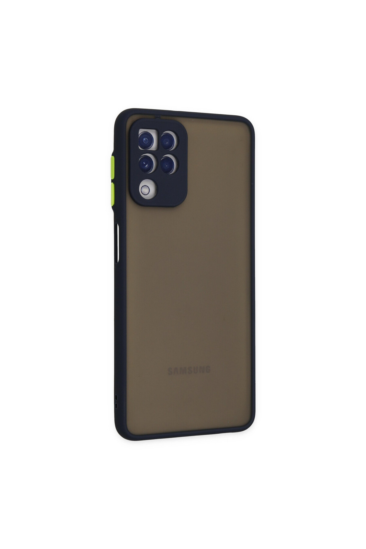 Samsung Galaxy A22 İçin Uyumlu Buzlu Tasarım Renkli Tuş Mat Tasarım Sararmaz Kılıf