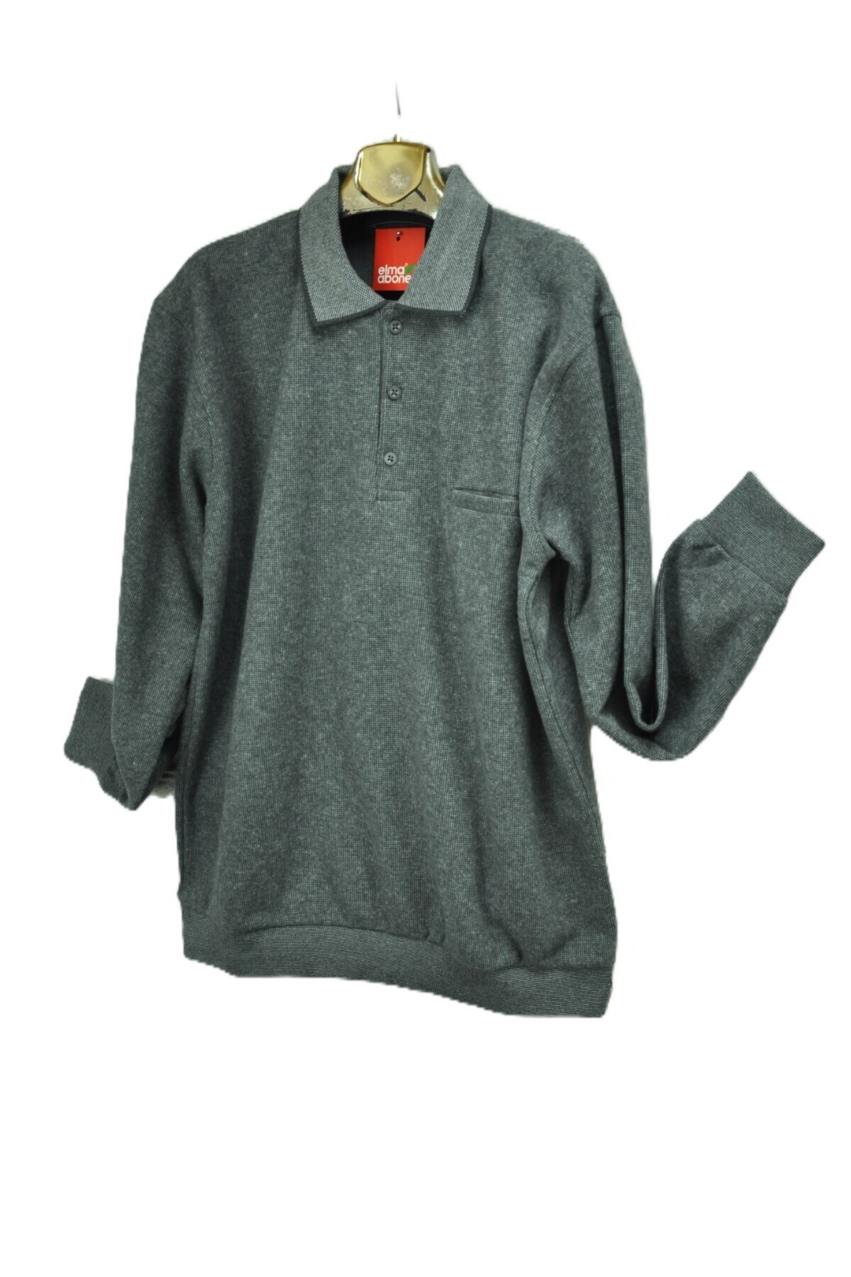 elma abone Büyük Beden Polo Yaka Selanik Kazak görsel 2