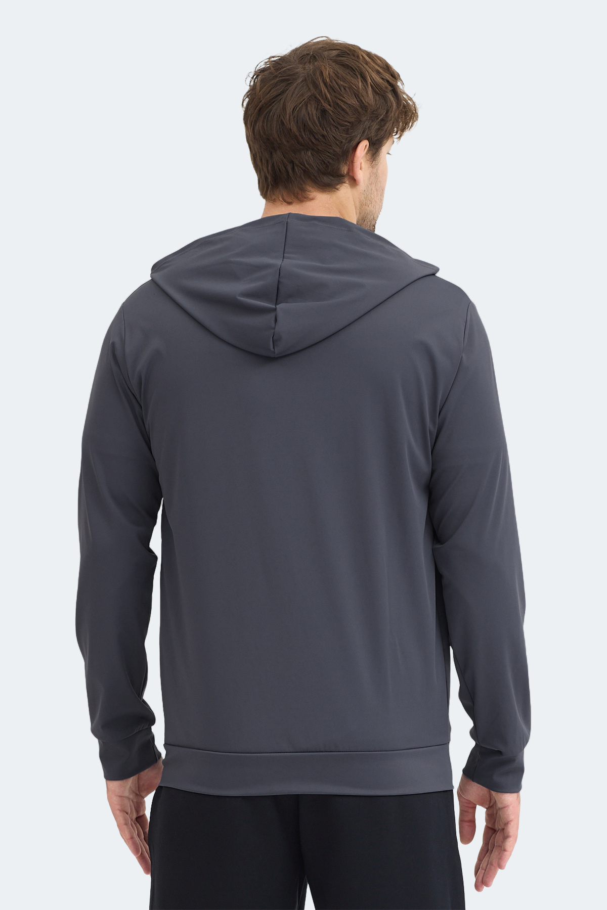 Slazenger KELENOR Erkek Kapüşonlu Cepli Koyu Gri Sweatshırt görsel 5