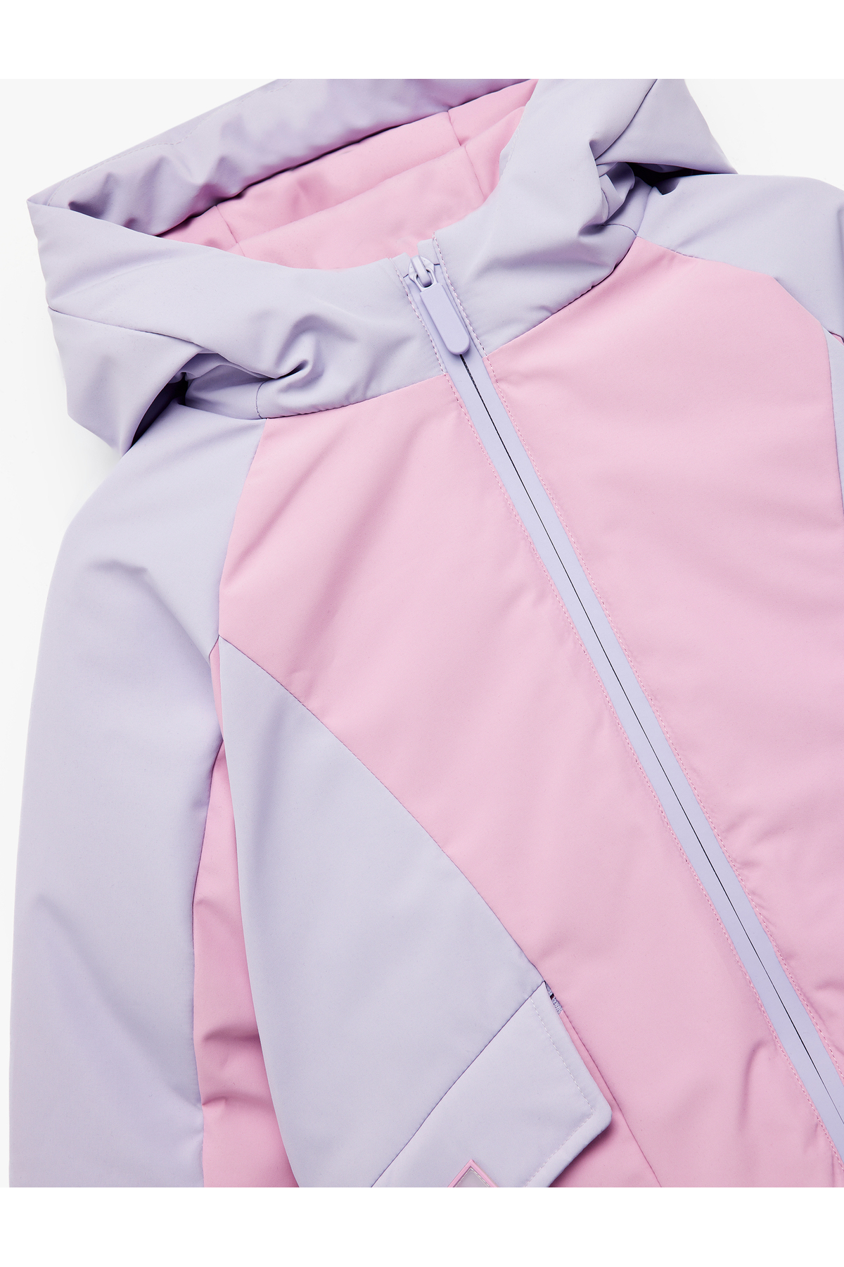 Koton Uzun Kollu Kapaklı Cep Detaylı Renk Bloklu Fermuarlı Kapşonlu Oversize Kayak Montu fotoğrafı 5 (önizleme)