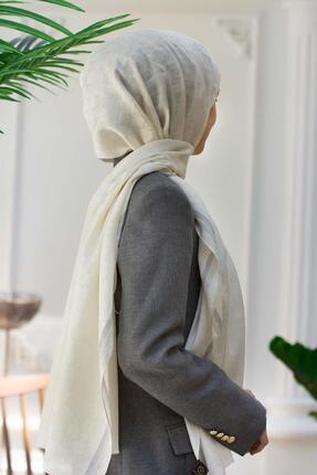 Vissona %57 İPEK %43 PAMUK MONOGRAM DESENLİ GRİ - FÜME RENKLİ 70X190 ŞAL