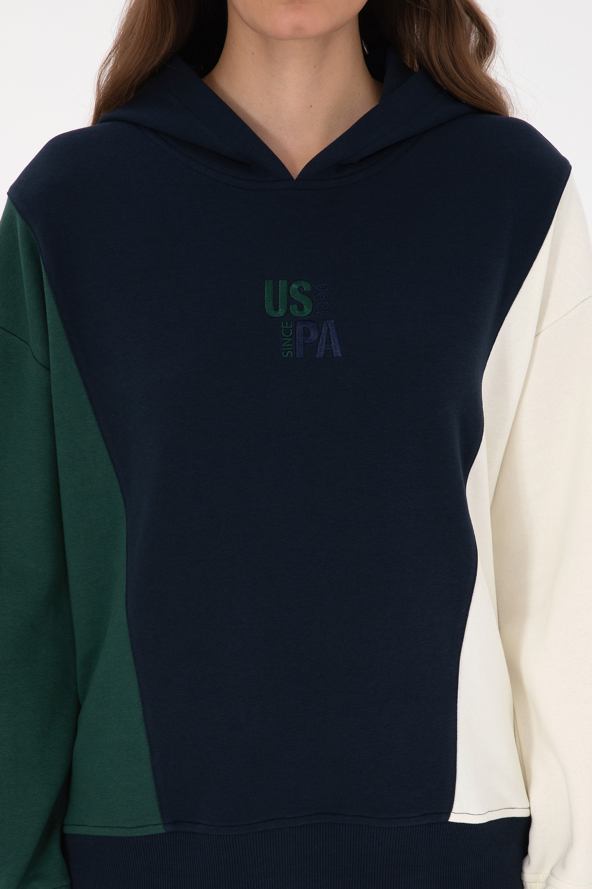 U.S. Polo Assn.  Kadın Lacivert Kapüşonlu Sweatshirt 50313585-VR059 - Görsel 6