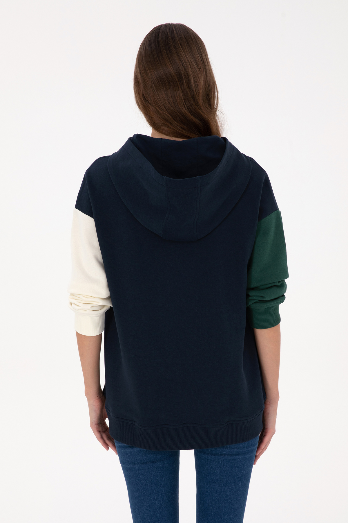 U.S. Polo Assn.  Kadın Lacivert Kapüşonlu Sweatshirt 50313585-VR059 - Görsel 5