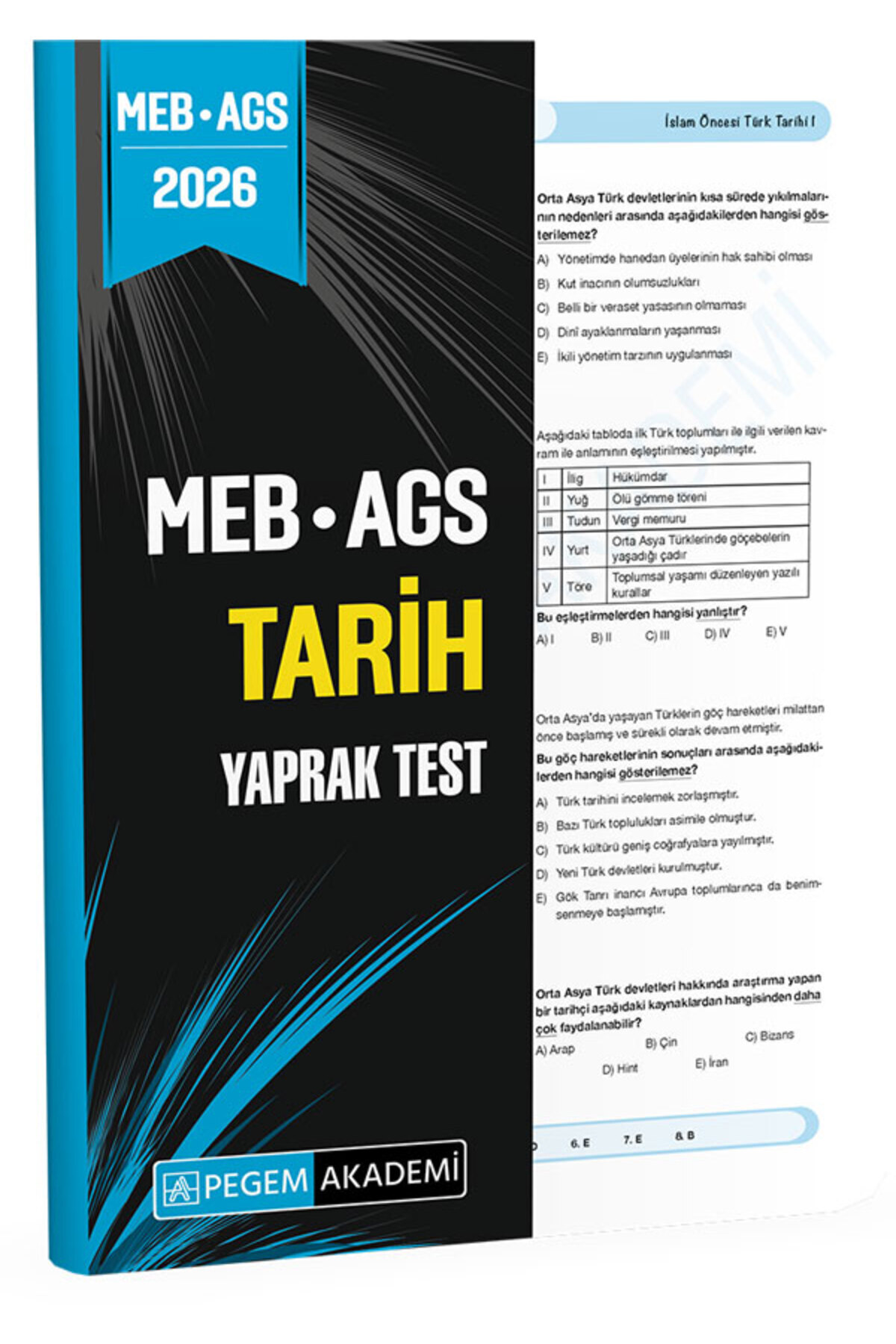 Pegem Akademi Yayıncılık 2026 MEB AGS Tarih Yaprak Test - Fiyatı