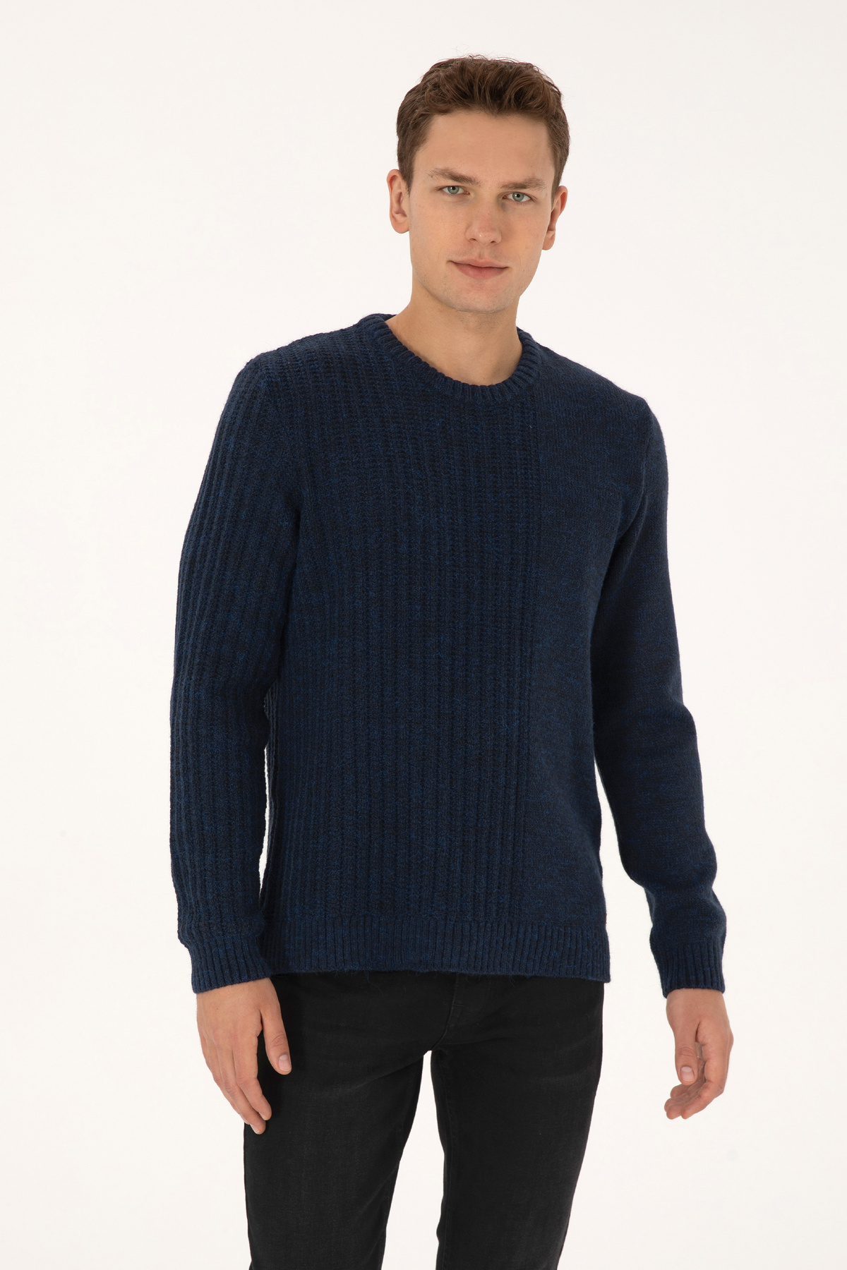 یو اس پولو پلیور مردانه یقه گرد راحت و مناسب سرمه ای کد ۵۰۳۱۴۹۶۸-VR033