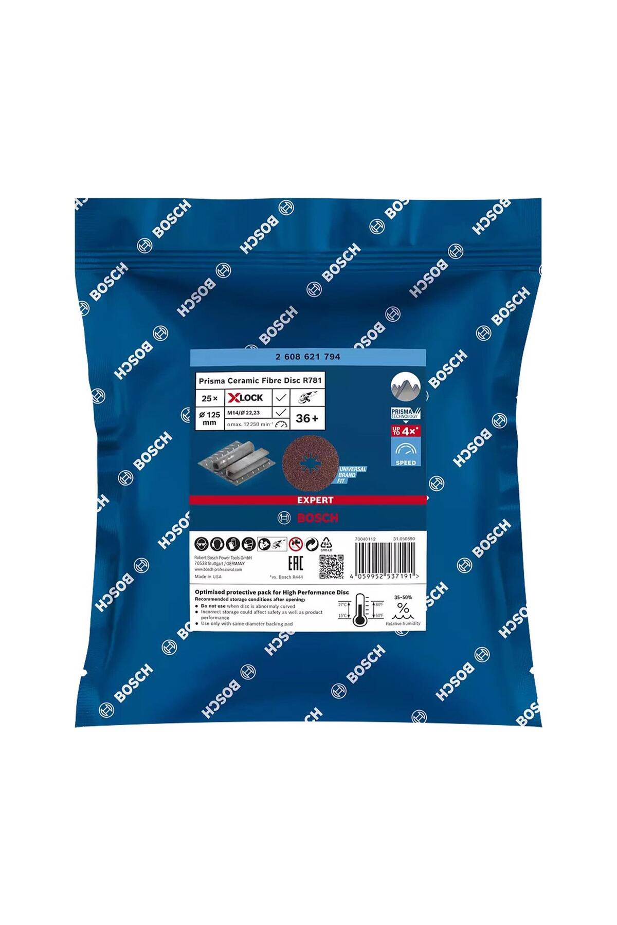Bosch R781 Expert 125 mm 36 kum Metal Disk Zımpara 25'li