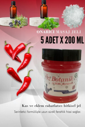 Öz Botanik 5 Adet Menthollü Bitkisel Yağlarla Güçlendirilmiş Biberli Tüm Vücu...