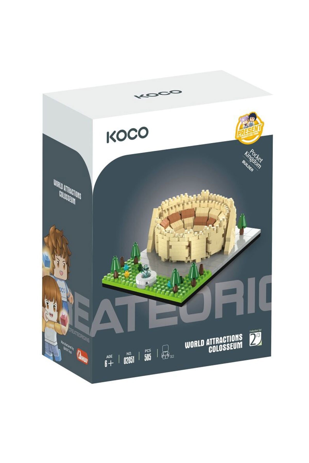 مجموعه ساختوساز مدل مینیاتوری کولوسئوم تاریخی ۵۰۵ تکه – مدل ۱۲ سانتیمتری – اسباببازی ساختوساز برای کودکان و بزرگسالان