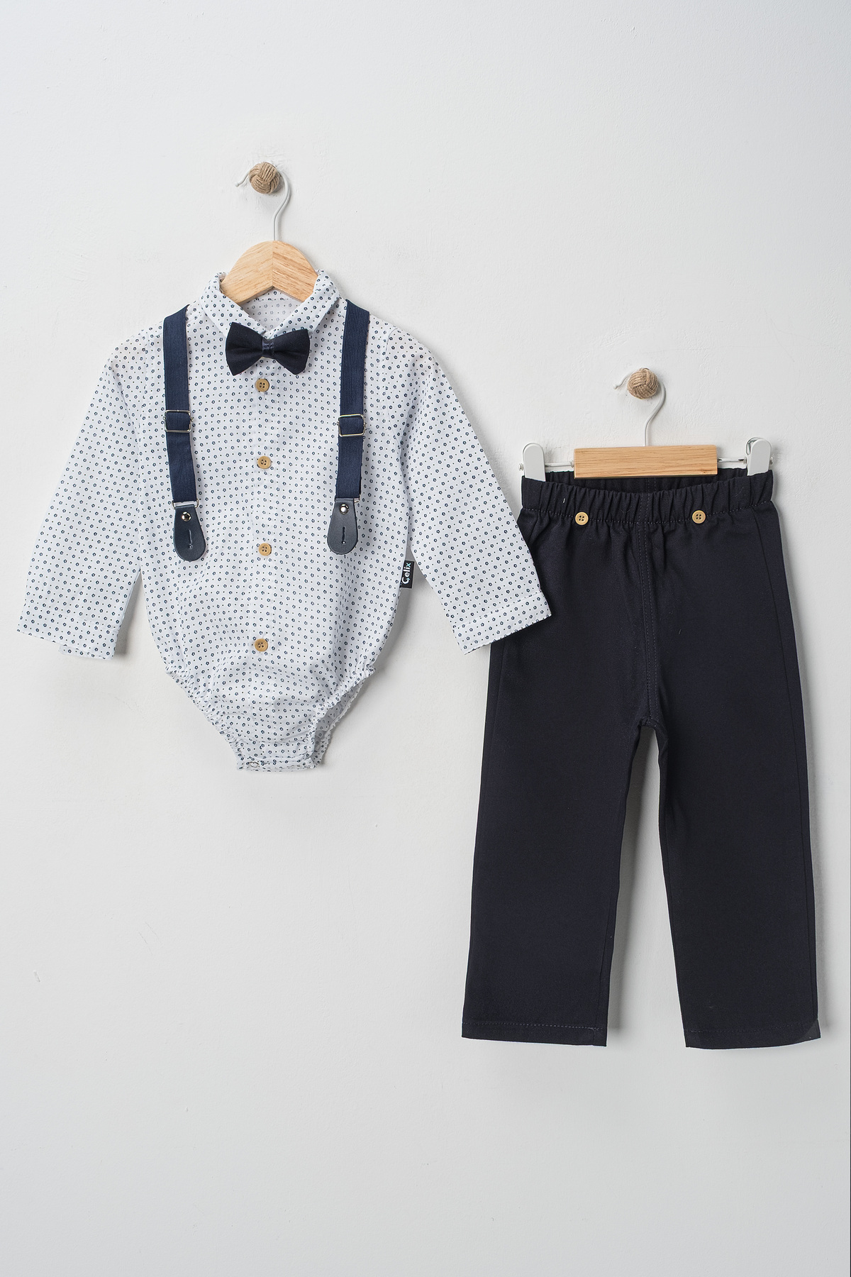 tinytrends Como Erkek Bebek Zıbınlı Gömlek Mevlüt Bayram Düğün Salopet Takım Elbise fotoğrafı 2 (önizleme)