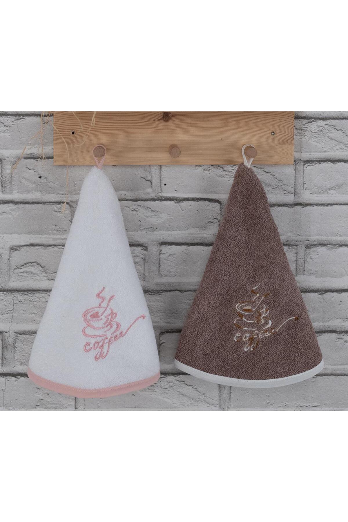 Cotton Conical, Hanging 2-Piece Embroidered Themed Colorful Kitchen Towel Set