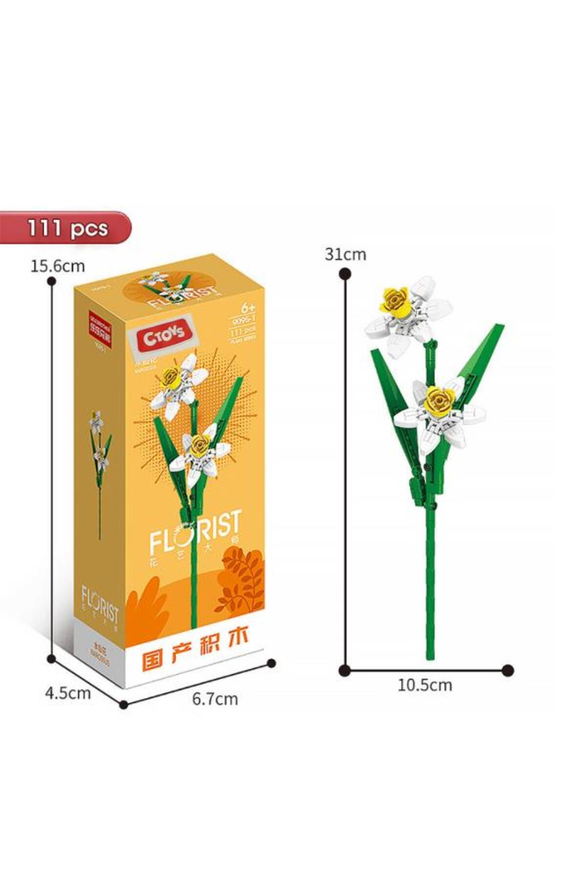 Ctoys Flower Blocks 9095-1 نرگس – ست بلوک‌های ساختنی گل ۱۱۱ تکه (۶ سال به بالا)