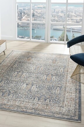 Neşem Halı Boutique SEYRAN HALI PERU-10207-MAVİ Geleneksel Desenlere Sahip Öz...