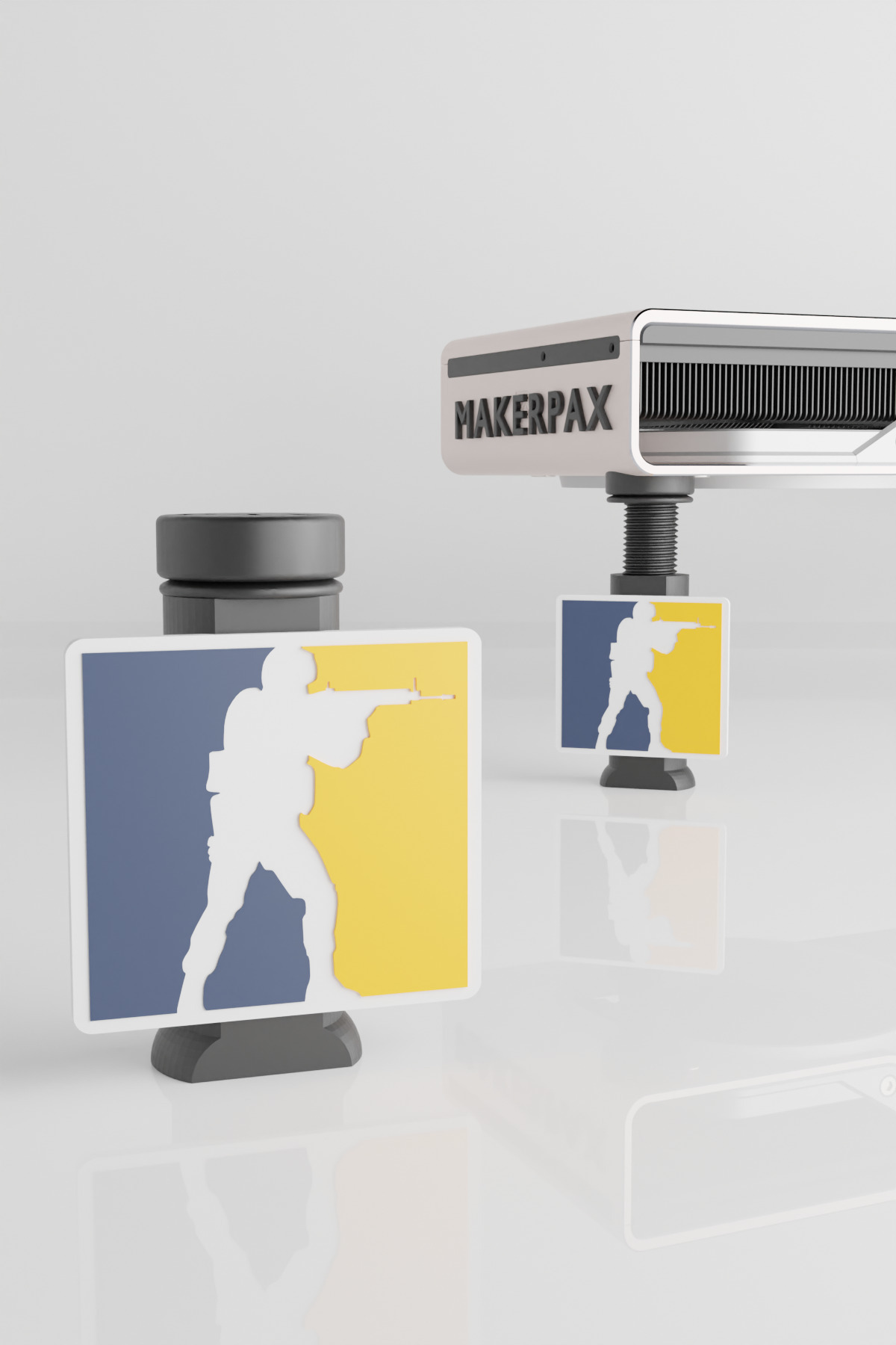 Makerpax CS GO 2 - Ayarlanabilir Ekran Kartı Tutucu, Siyah Oval Seri, Ekran Kartı Destek Aparatı