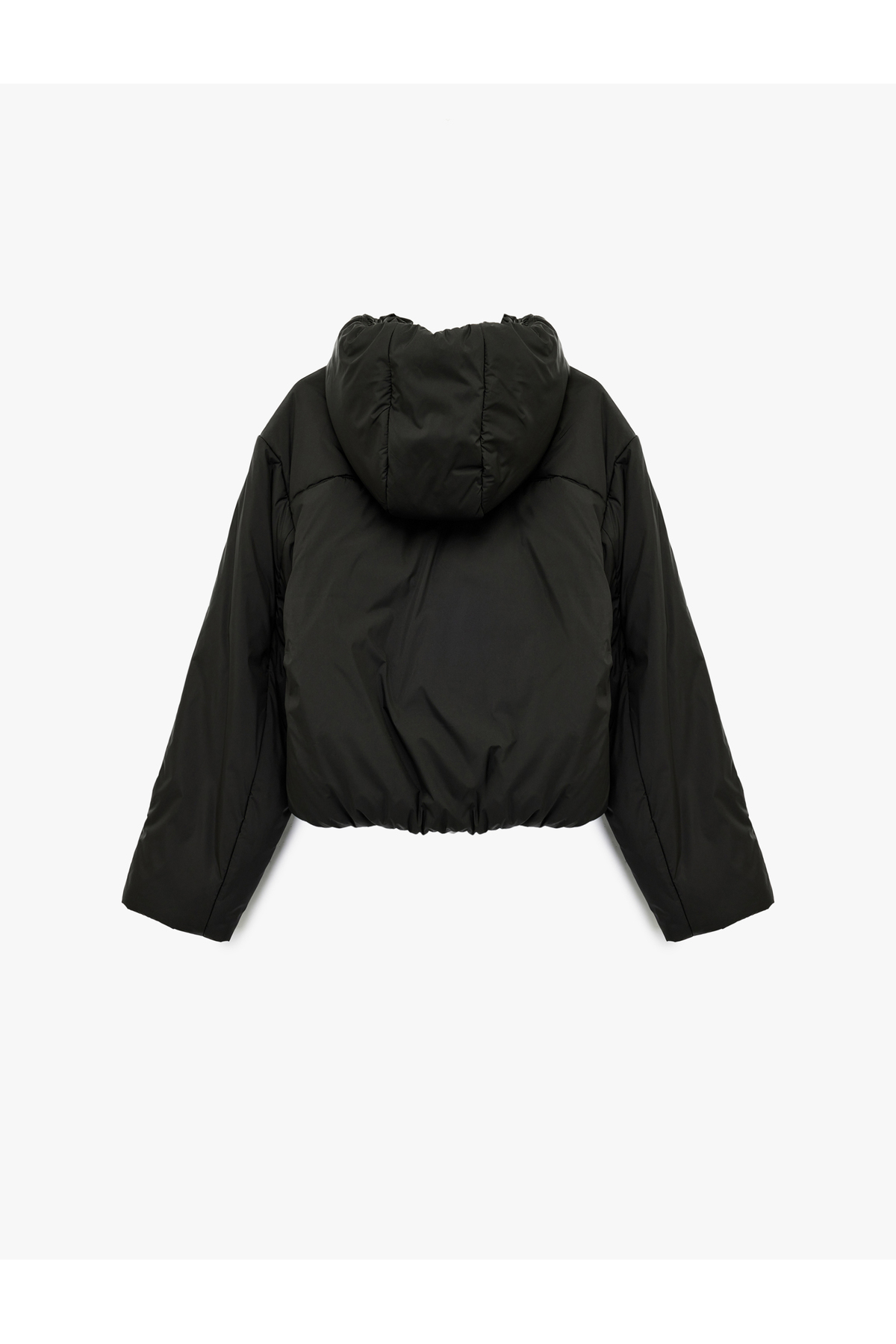 Koton  Fermuarlı Uzun Kollu Su İtici Kapüşonlu Crop Şişme Mont - Görsel 4