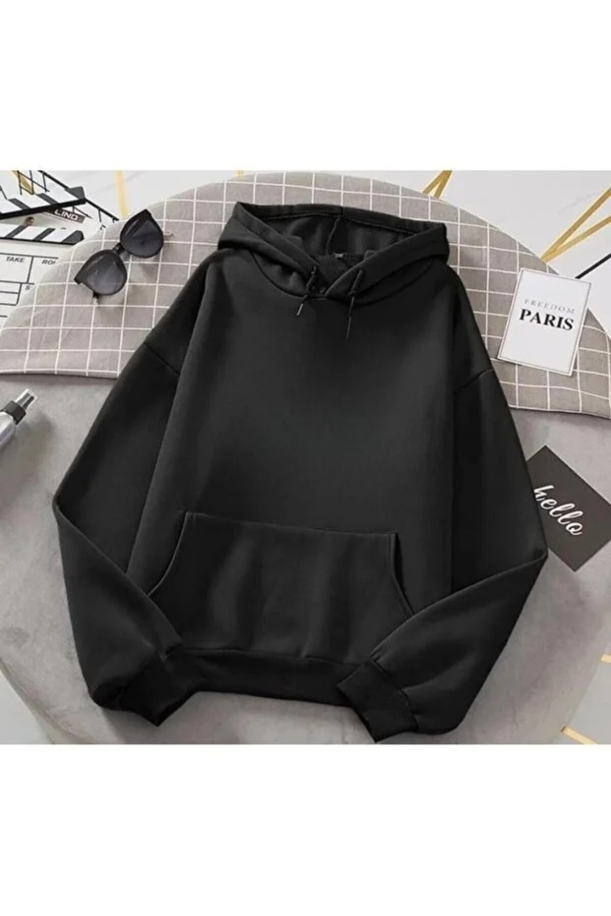 Hunors Sportswear & Company  Özel Tasarım Motor Baskılı Unisex Model Pamuklu Kapüşonlu Sweatshirt - Görsel 2