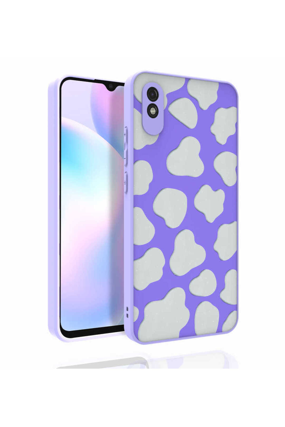 Redmi 9A Kılıf Desenli Kamera Korumalı Parlak SAFA Nora Kapak - NO6