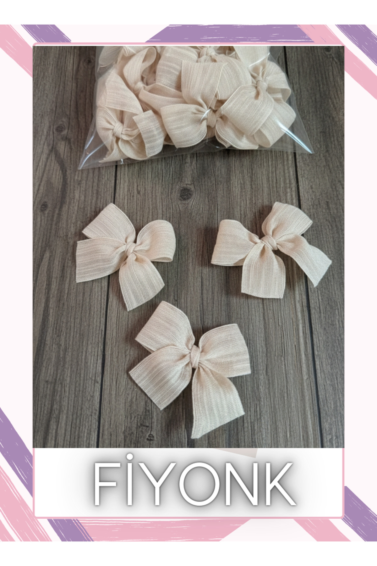 Linen Ribbon Ready Bow, 50 Pieces Ornament Bow Ready Handmade