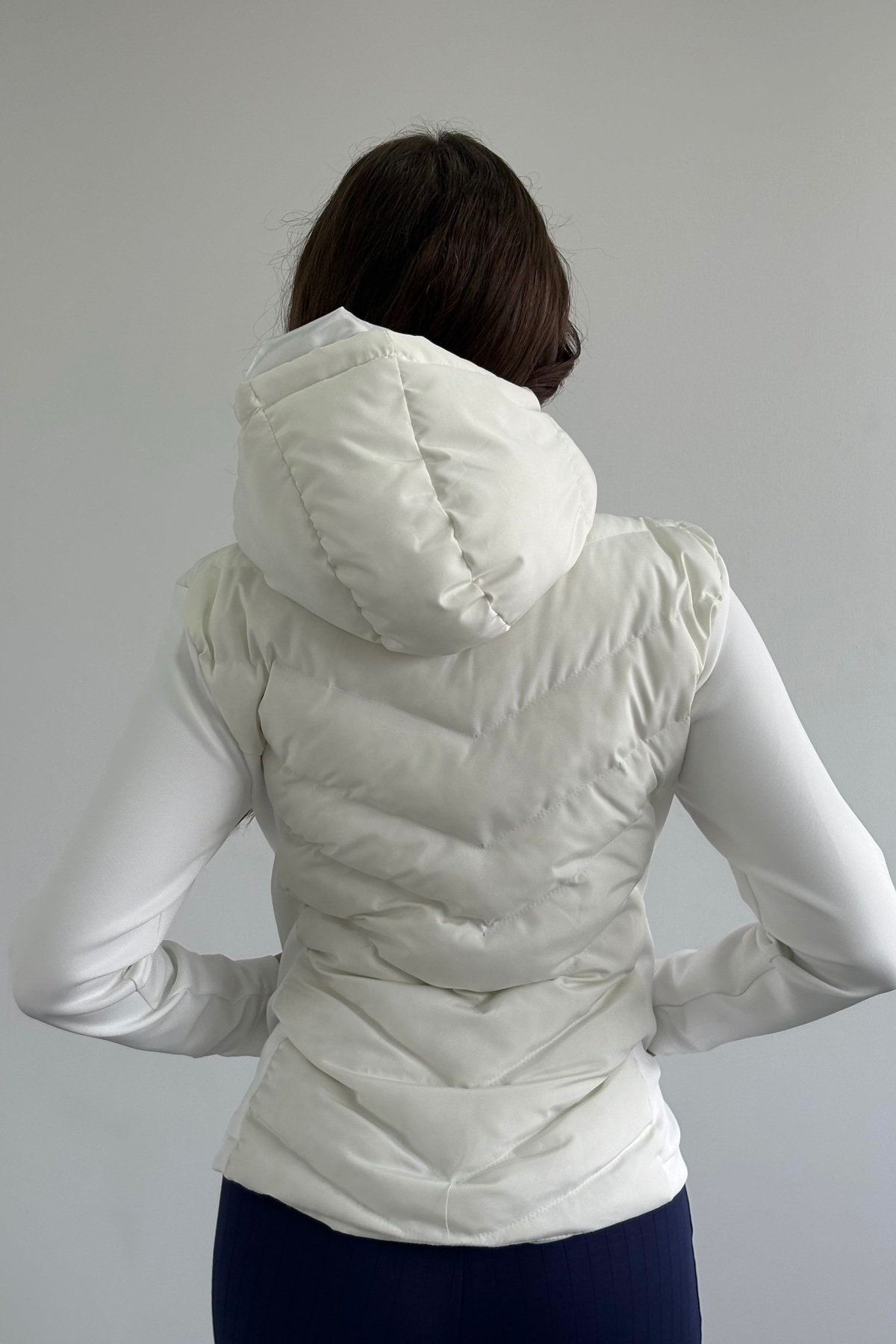 Moderk  ZRA Model Range Rover Mom Kontrast Şişme Mont Ceket Kadın Astarlı - Görsel 8