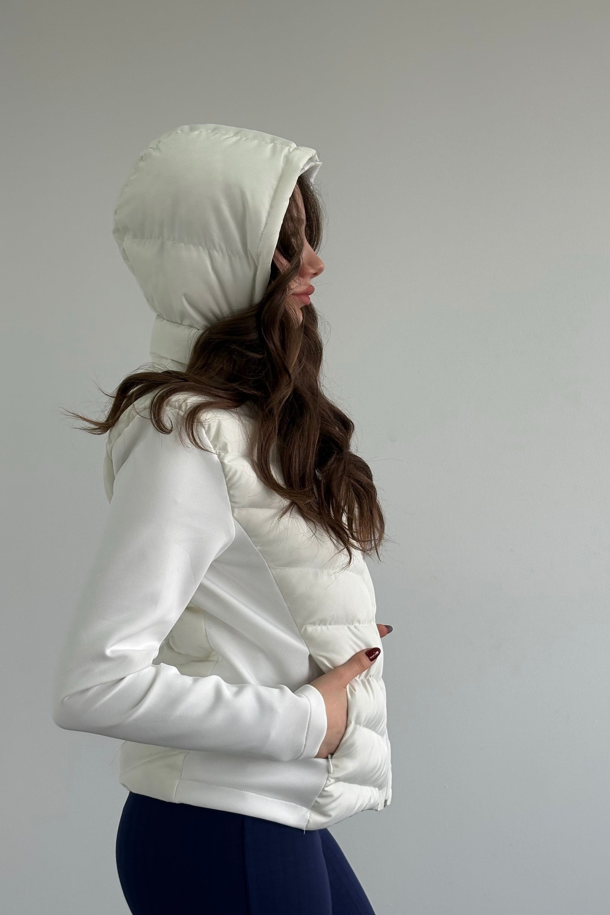 Moderk  ZRA Model Range Rover Mom Kontrast Şişme Mont Ceket Kadın Astarlı - Görsel 7