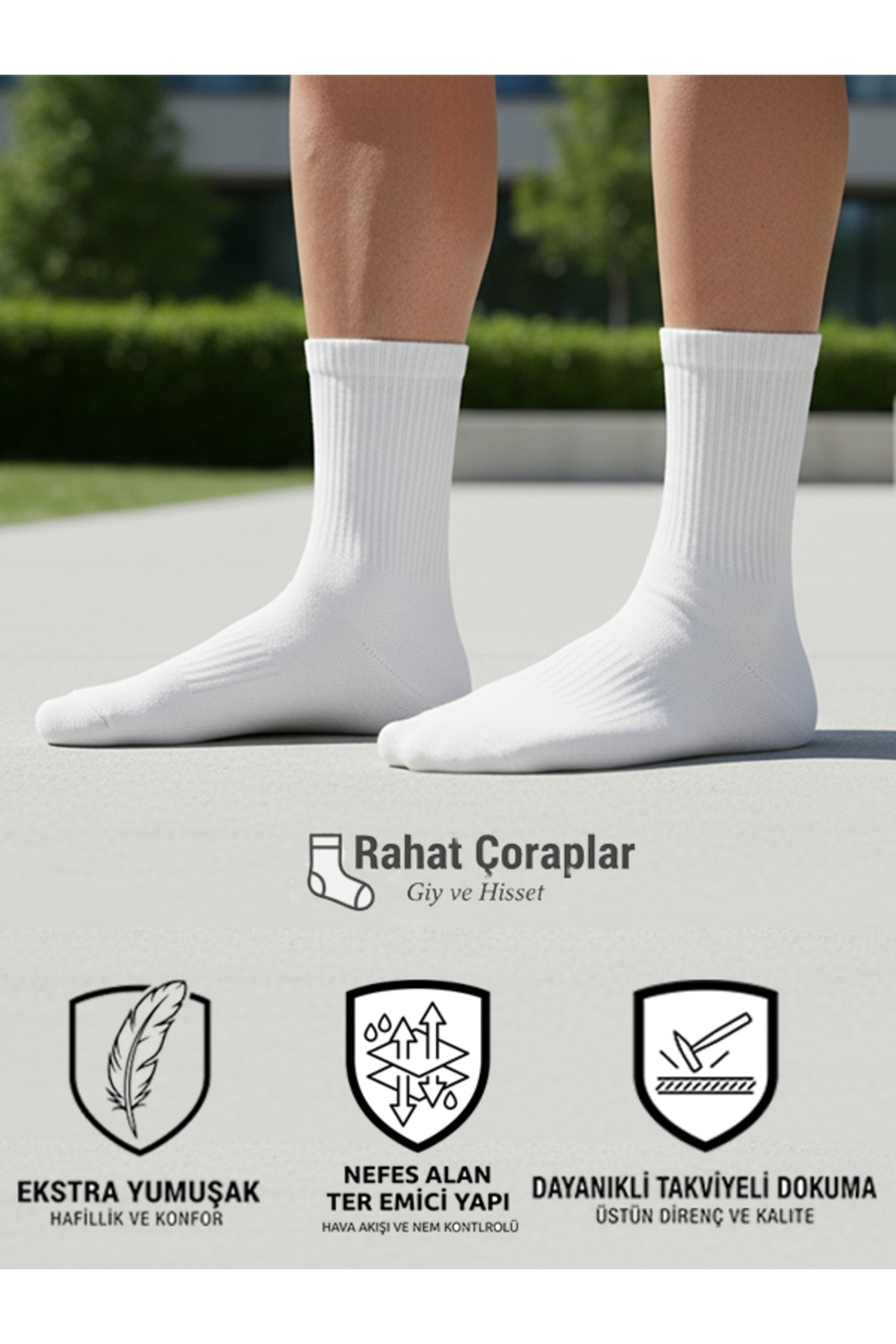 Cousen 4 Çift Pamuklu ÇORAP Tenis/Kolej GÜNLÜK SPOR UNİSEX TER EMİCİ görsel 4
