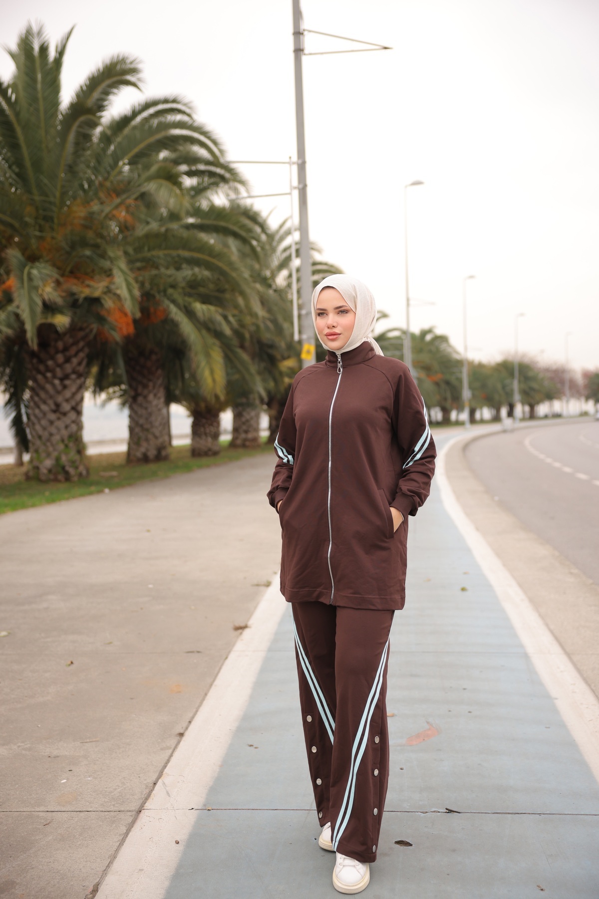 Ryzi Moda Tesettür Eşofman Spor Takımı Fermuarlı