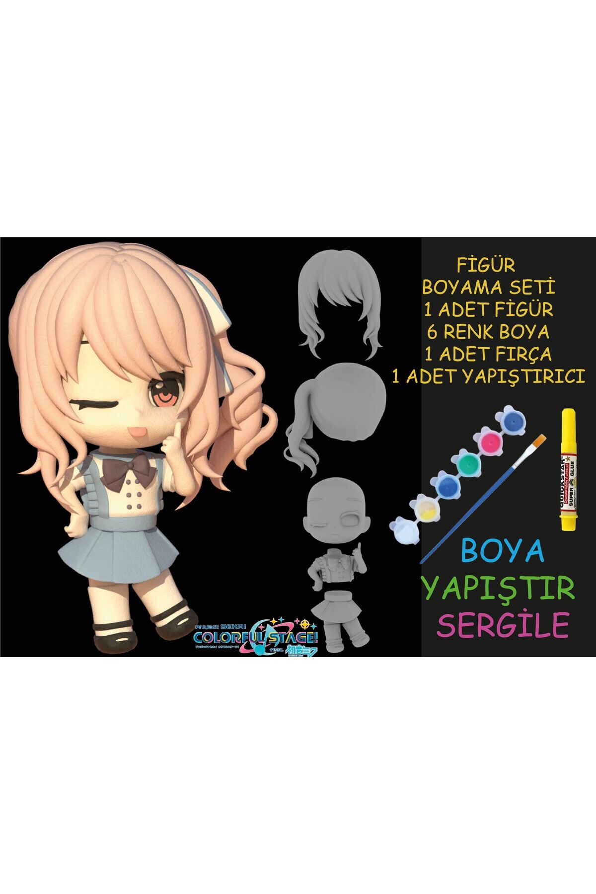 nihonwosekai Hatsune Miku Colorful Pjsekai Anime Figürü Boyama Seti Akiyama Mizuki